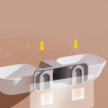 Набір мисок для котів з кріпленням на стіну, підняті миски, міцні, з присосками, для корму та води