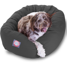 М'яке кругле лежак-донат для собак Majestic Pet XL, поліестер-бавовна, шерпа, знімний чохол, ортопедична спинка, 132×89×27 см