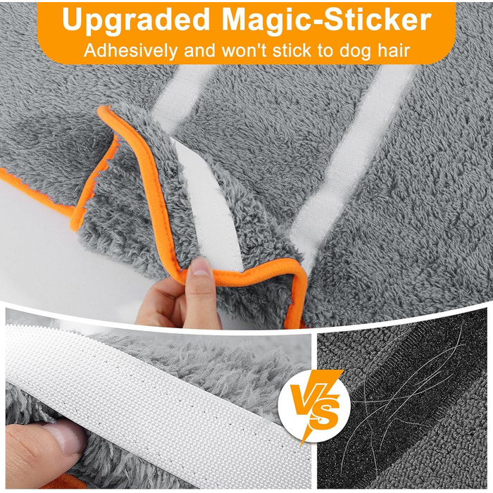 Рушник для собак Bienbee, швидковисихаючий, супер вбираючий, сірий, розмір XXL