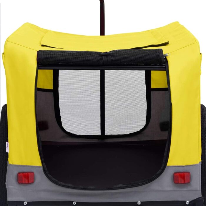 LAPOOH 2-в-1: велосипедний причіп та візок для собак/дітей, комфортний, жовто-сірий