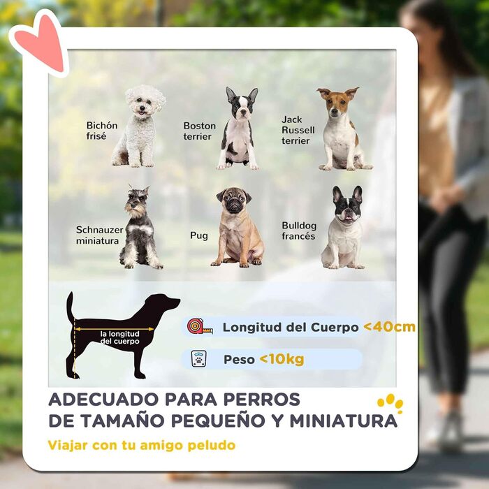 Візок для собак PawHut Faltний, маленький, з універсальними колесами, ременем безпеки, знімним килимком та вікном, сірий/світло-сірий, 80x48,5x106 см