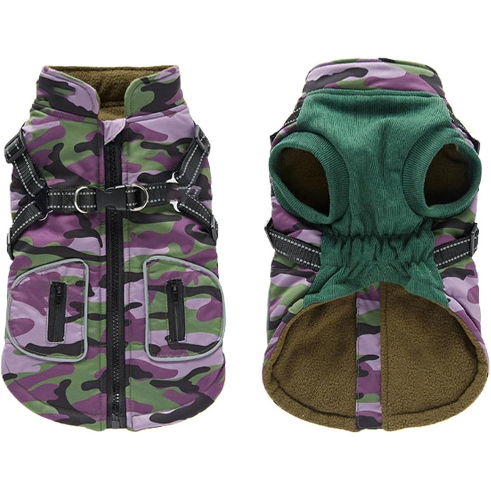 Зимова куртка для собак: тепла, з відбиваючими смужками, регульована, для малих, середніх та великих порід