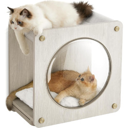 Дряпка для котів Feandrea Clickat Collection - 006, 100 см, з 2 стійками, печера для котів (M-010), монтаж на стіну