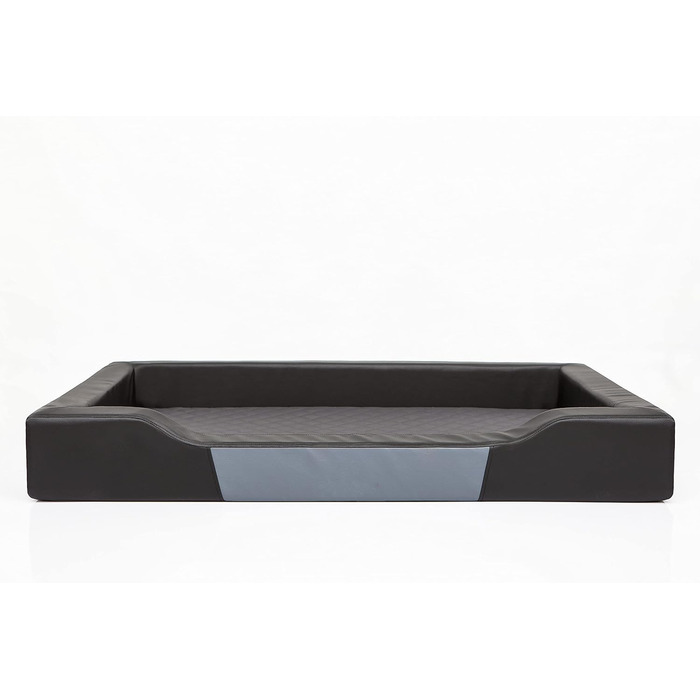 Крісло-лежанка для собак XL, 93x62 см, чорний Eco-шкіра, з м'яким матрацом