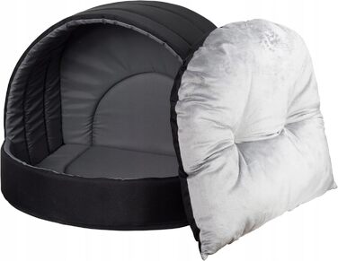 Лежанка для собак та котів 62x52 см | Лежанка для тварин з ПВХ-покриттям, зйомним подушкою | Підходить для дому | Темно-сірий колір