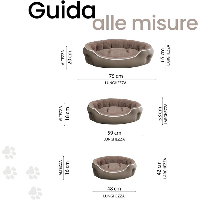Бет для собак та котів Sogni E Capricci, бежевий, 48 x 42 x 16 см