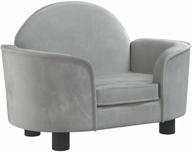 Крісло-ліжко для собак, м'яке ліжко для тварин, диван-софа для маленьких собак та котів, світло-сірий велюр