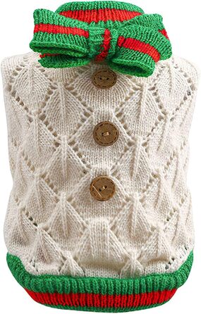 Теплий пуловер Galatée Hautier для котів та собак, зимовий, з принтом кавових смуг (зелений, M)