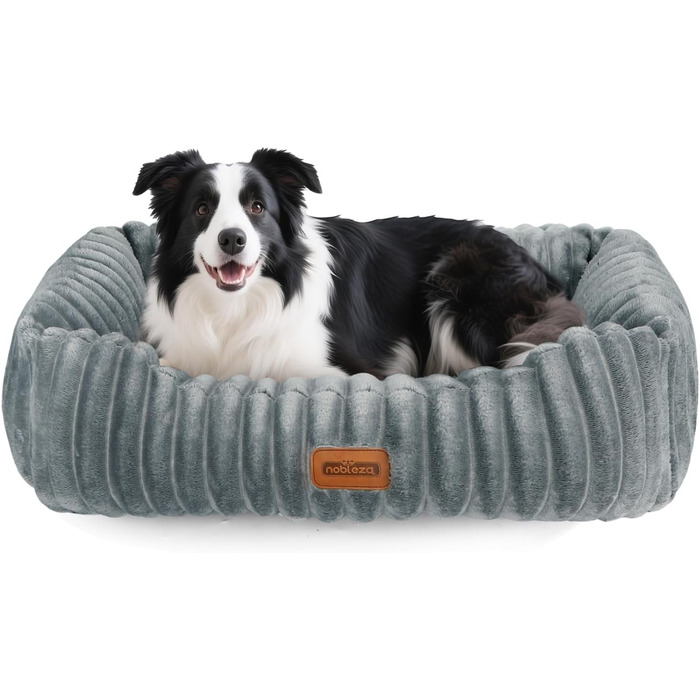 Ліжко для собак Nobleza, 65x55x20 см, сіре, з м'якою піною, знімний чохол, неслизьке дно