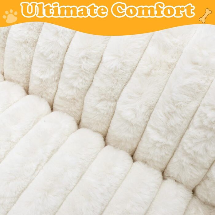 М'яке пухнасте ліжко для собак та котів (61x48x30 см) – затишне місце для відпочинку | Колір