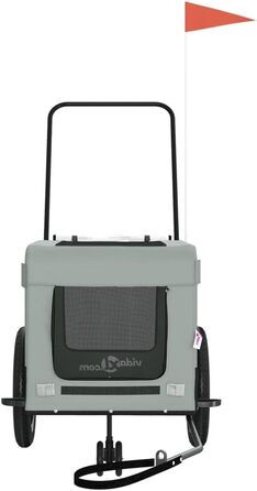 Фahrрадна причіп для собак від vidaXL, 120 x 54.5 x 53 см, сірий