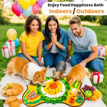 Набір килимків для собак: нюхальний та лижучий, інтерактивне іграшкове пазлу для цуценят, маленьких собак, котів та кроликів. Стимулює розумову активність, 38,1 x 38,1 см + лижучий килимок 20,3 x 20,3 см