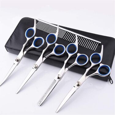 Набір професійних ножиць для грумінгу собак та котів (4 шт.) з нержавіючої сталі, рожевий