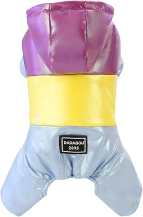 Зимовий одяг для собак: пуховик, комбінезон, зимова куртка. Водонепроникний зимовий теплий одяг з капюшоном для собак. Кольори: фіолетовий, жовтий. Розмір S