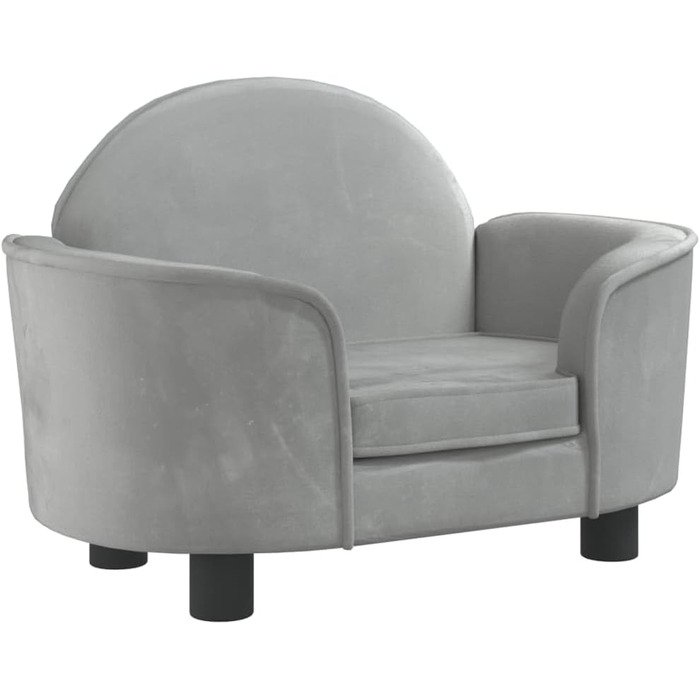 М'яке ліжко для собак та котів з велюру, 66x40x45 см, світло-сірий колір