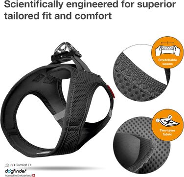 Шлейка-жилетка Vest Harness Air-Mesh чорна 2XS для собак
