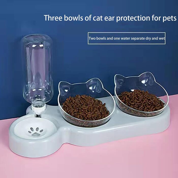 Автоматичний поїльник для котів та собак | Набір мисок з водопоїнням | Безпечний, знімний, BPA-Free (Блакитний)