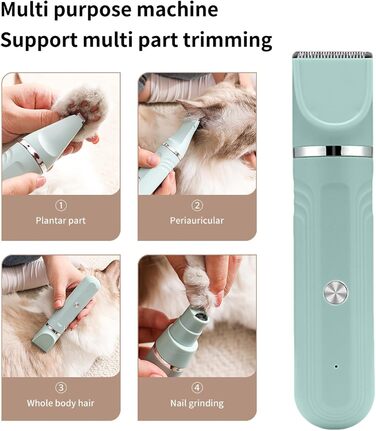 Набір для догляду за шерстю собак 4-в-1: професійні ножиці та акумуляторний триммер | для собак, котів, цуценят | зелений