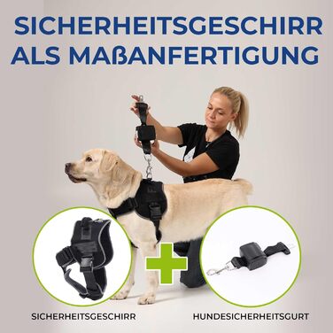 Автоматичний собачий ремінь безпеки для автомобіля - висувний, німецьке виробництво / Ремінь для собак середніх та великих порід / Ремінь з поворотним карабіном з нержавіючої сталі