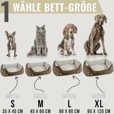 Крісло-ліжко для собак Ne&no® 2 в 1: охолоджуючий та зігріваючий матеріал, середній розмір, 80x60 см, миється, коричневе, персоналізоване