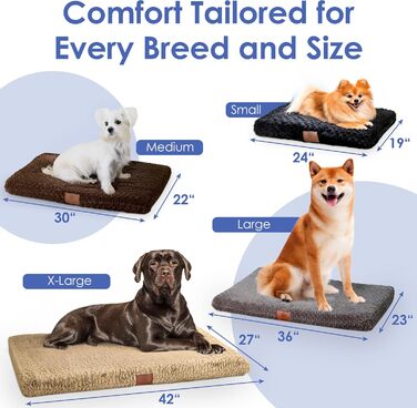 Ортопедичний килимок для собак American Kennel Club з memory foam, з комірчастою структурою, знімний чохол, неслизька підкладка, для полегшення болю в суглобах, дихаючий, довговічний, 42 x 27, сірий, 106,7 x 68,6 см