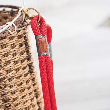 Нашийник для собак Hunter OSS, мотузковий, з карабіном з латуні, морський стиль, L-XL (червоний, S)