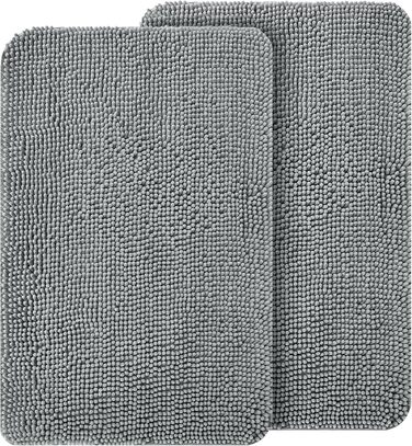 Набір килимків для собак OLANLY, 2 шт., 91.4 x 61 см, поглинають вологу та бруд, швидковисихаючі, антиковзні, миючі. Килимки з джерсі для собак сірого кольору.