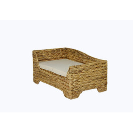 Кішка ліжко плетене з м'яким лежаком з ротангу гіацинту 52x33x27 см