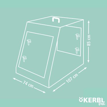 Клітка для перевезення тварин Kerbl 81369, складна, 107×74×85 см, 2 двері, чорна