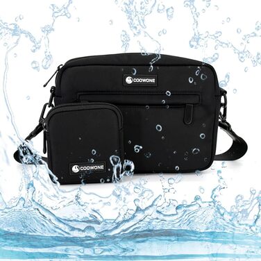 Сумка для ласощів для собак COOWONE - водонепроникна сумка для прогулянок з інтегрованим диспенсером для пакетів, чорна