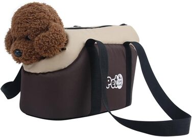 Сумка-переноска для собак маленьких порід, сумка на плече для тварин, тепла переноска для собак, портативна, складна, дихаюча переноска для собак, цуценят та котів, сумка для котів, для подорожей на відкритому повітрі (колір: коричневий)