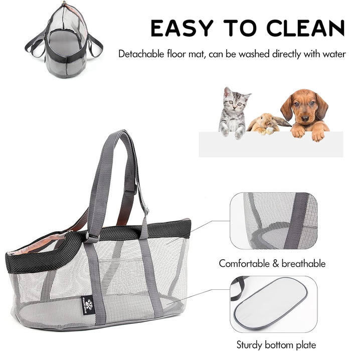 Транспортна сумка для собак та котів PETCUTE, чорна, до 4 кг