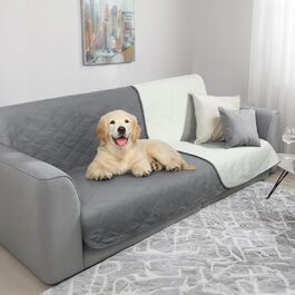Водонепроникний килимок для собак, килимок для котів з неслизьким покриттям, міцний, для захисту дивану, ліжка, автокрісла, можна прати в пральній машині (темно-сірий, 76 x 190 см)