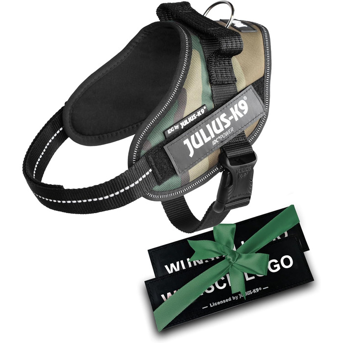 Шлейка Julius K-9 IDC Powergeschirre з індивідуальним нанесенням, камуфляж, для собак малого, середнього та великого розміру