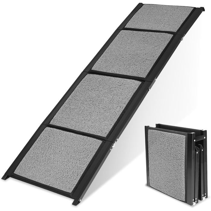 Рампа для собак, складана, 170x44 см – алюмінієва рампа з антиковзким покриттям, до 80 кг, для SUV, легкових авто, автодому