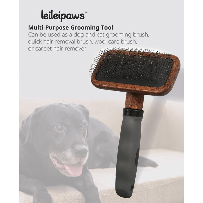 Щітка для собак та котів Holz: Slicker, знімач підшерстка, проти ковтунів, з нержавіючою сталлю, ергономічна ручка