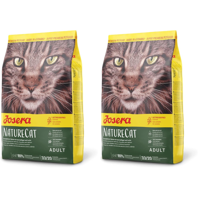Сухий корм для котів Josera NatureCat з лососем та птицею, 10 кг (набір 2х0.4 кг)