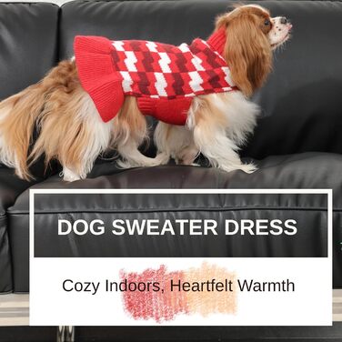 Пуловер для собак OUOBOB – зручний теплий пуловер з коміром-стійкою для дівчаток, великих порід, для холодних днів та свят (Новий Рік, День подяки), червоний, розмір XXXXX-Large, однотонний (Getaway Solids)