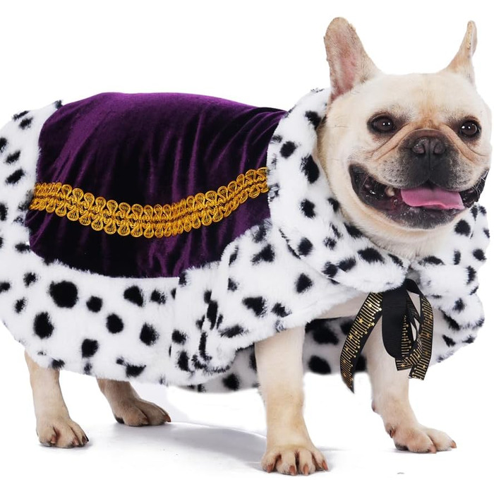 Розкішна мантія Lovelyhop для котів та собак на Halloween, королівський костюм (M, Indigo)