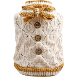 Теплий пуловер для кота та собаки Galatée, зимовий пуловер для домашніх тварин, зручний в'язаний пуловер для кота та собаки (S, смужка кава)