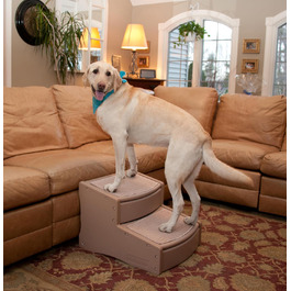 Драбина для домашніх тварин Pet Gear Easy Step II, 2 сходинки, екстраширока, для собак і котів до 90 кг, знімний та пральний килимок, легка збірка, колір камель