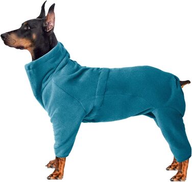 Теплий флісовий халат для собак, цільнотілий, з чотирма лапами, з регульованим капюшоном та блискавкою, зимовий одяг, ідеально підходить для собак в приміщенні та на вулиці, для маленьких, середніх та (XXX-Large, сірий)