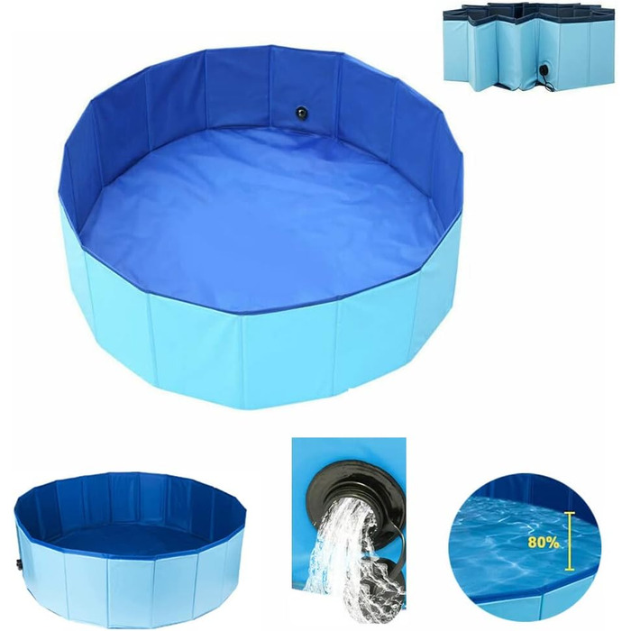 Buy-Simplicity® басейн для домашніх тварин 80×21 см, міцний, не потребує надування, стійкий до проколів, для охолодження собак