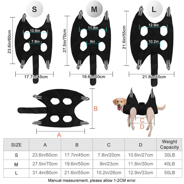 Набір для догляду за тваринами: гамак, обладнання для грумінгу собак та котів, чорний (L)