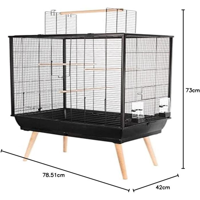 Клітка для птахів Zolux Neo Jili L, 78×47,5×112 см, чорна