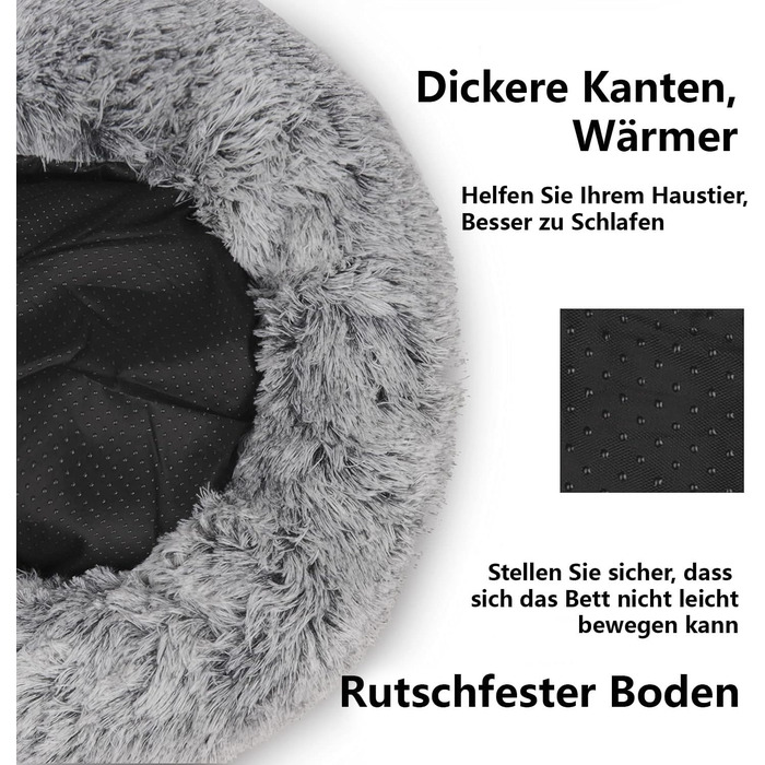 М'яка котяча лежанка-печера з капюшоном, затишна лежанка для котів та кошенят, плюшева, миюча, 60 см