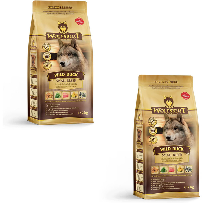 Сухий корм для малих дорослих собак WOLFSBLUT Wild Duck Small Breed з качкою, беззерновий, з суперфудами, 2 кг