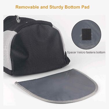 Рюкзак для кота/маленької собаки, чорний, до 3 кг, дихаючий, регульований, для подорожей та прогулянок