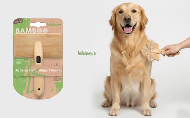 Дерев'яна щітка для собак та котів з довгою та короткою шерстю, для догляду за шерстю, вичісувальна щітка проти підшерстка та ковтунів, ручна щітка для собак з неслизькою ручкою, м'який догляд