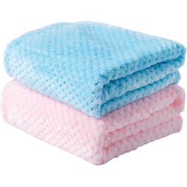 Двошарові ковдри для собак та котів SLSON, 70x100 см (блакитний та рожевий)